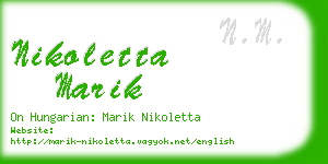 nikoletta marik business card